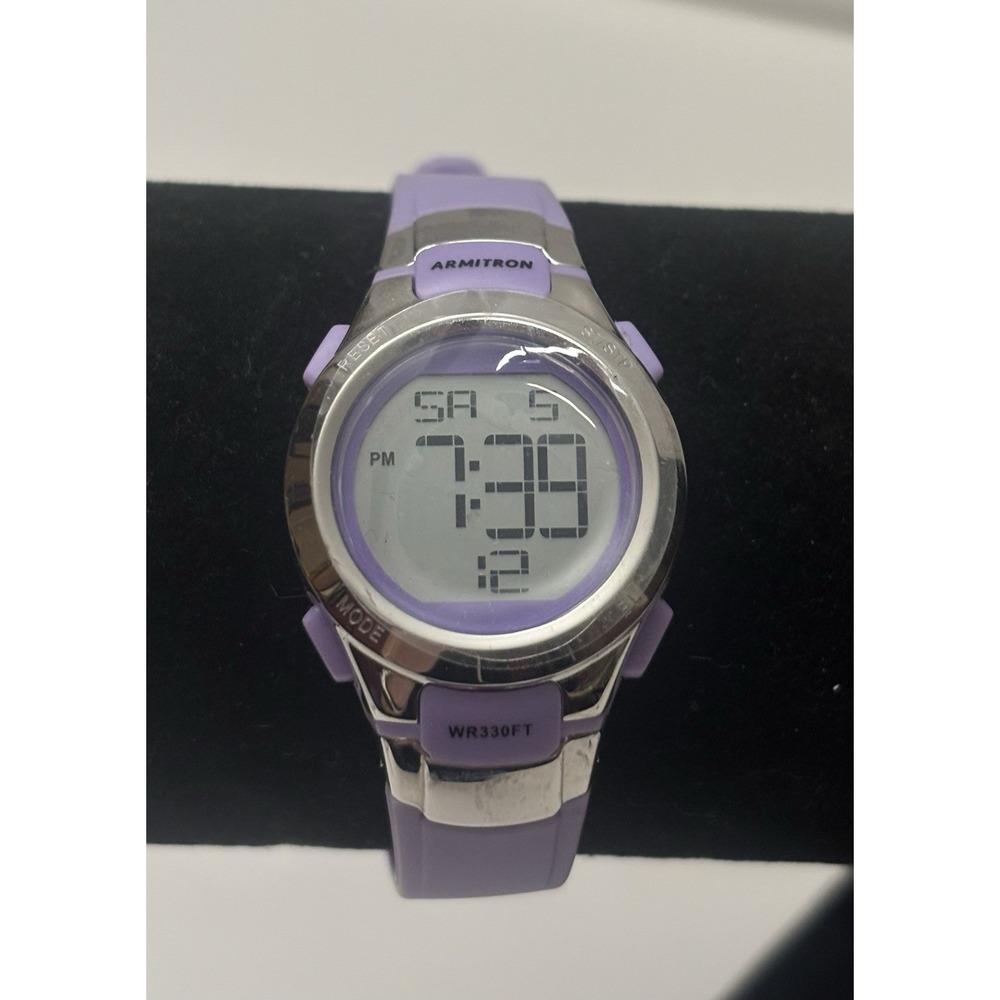 Armitron Sport Women's Digital Chronograph Resin Strap Watch, Purple/Silver